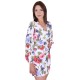 White, Floral Print Design, Long Sleeves, Fitted Cuffs, Mini Dress By John Zack