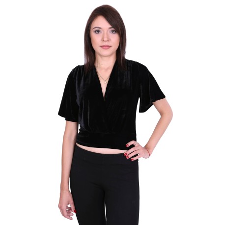 ASOS Czarny, elegancki welurowy top