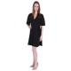 Black, Short Sleeved, Frill Design, Tie Detail Mini Dress By John Zack