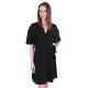 Black, Short Sleeved, Frill Design, Tie Detail Mini Dress By John Zack