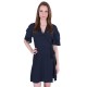 Navy Blue, Short Sleeved, Frill Design, Tie Detail Mini Dress By John Zack