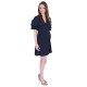 Navy Blue, Short Sleeved, Frill Design, Tie Detail Mini Dress By John Zack