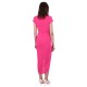 Pink, Drape Front, Wrap Skirt, Deep V-Neck, Midi Dress By John Zack