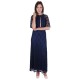 Navy Blue, Fully Floral Lace, Cut Out Front Detail, Maxi Dress By John Zack