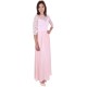 Pink, Lace top, 3/4 Length Sleeves, Sheer Back, Maxi Dress By John Zack 