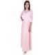 Pink, Lace top, 3/4 Length Sleeves, Sheer Back, Maxi Dress By John Zack 