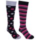 2 x Knee-highs /dots and stripes