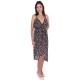 Leopard Design, Soft & Lightweight Chiffon, Wrap Front, Midi Dress By John Zack 