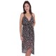 Leopard Design, Soft & Lightweight Chiffon, Wrap Front, Midi Dress By John Zack 