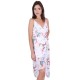 White/Butterflies, Soft Lightweight Chiffon, Wrap Front Midi Dress By John Zack 