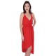 Red, Plain, Soft & Lightweight Chiffon, Wrap Front, Midi Dress By John Zack 