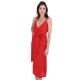 Red, Plain, Soft & Lightweight Chiffon, Wrap Front, Midi Dress By John Zack 