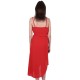 Red, Plain, Soft & Lightweight Chiffon, Wrap Front, Midi Dress By John Zack 