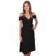 Black/ Lace Hem, Wrap Front, Tied Waist Detail, Midi Dress By John Zack 