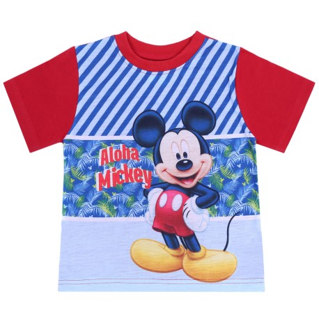 Czerwono-niebieska bluzka, t-shirt Mickey DISNEY