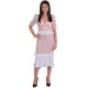 Pink/White, Polka Dot Print, V-neck, Ruffle Waist Midi Dress For Ladies FOREVER UNIQUE