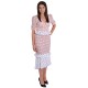 Pink/White, Polka Dot Print, V-neck, Ruffle Waist Midi Dress For Ladies FOREVER UNIQUE