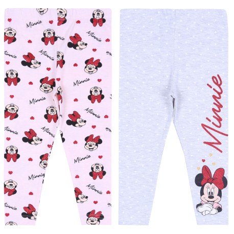 2x Morelowo-szare leginsy, getry Minnie DISNEY