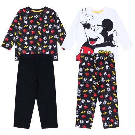 2x Czarno-biała piżama Mickey Disney