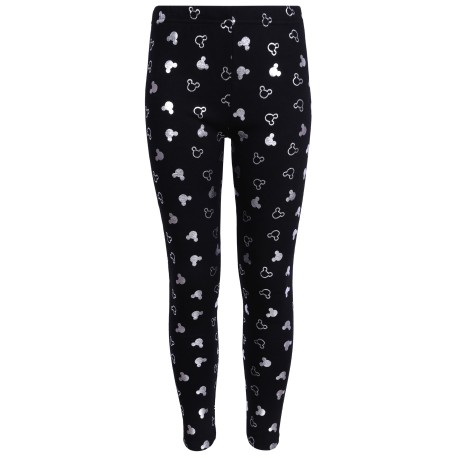 Czarno-srebrne, ocieplane legginsy MICKEY Disney