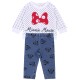 Kremowa bluza w kropki+getry Minnie Mouse Disney