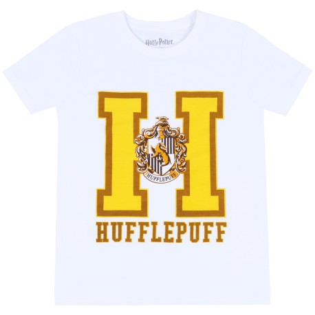 Biała koszulka, t-shirt Hufflepuff HARRY POTTER