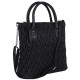 Black, Quilted Faux Leather Bag For Ladies