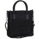 Black, Quilted Faux Leather Bag For Ladies