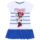 Weiß-blaues, gestreiftes Mädchen-Kleid Minnie Mouse