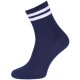 Women White Navy Blue Long Warm Socks, 2 pairs