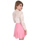  Cream/Pink Mini Dress, Lace 3/4 Length Sleeve & Chiffon Skirt by John Zack