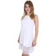 White Shift Mini Dress, Lace Detail, Sleeveless by John Zack