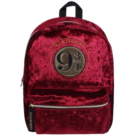 Dunkelroter Rucksack aus Velours Harry Potter