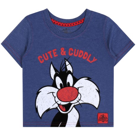 T-shirt/Camiseta azul, gato Silvestre, LOONEY TUNES