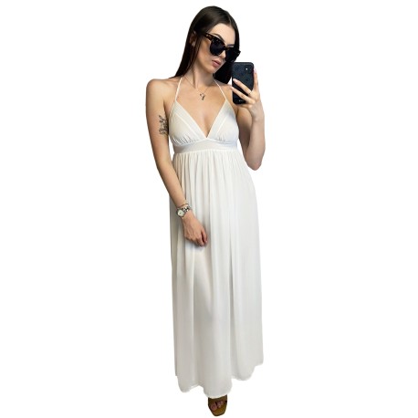 ASOS Elegancka, biała maxi szyfon