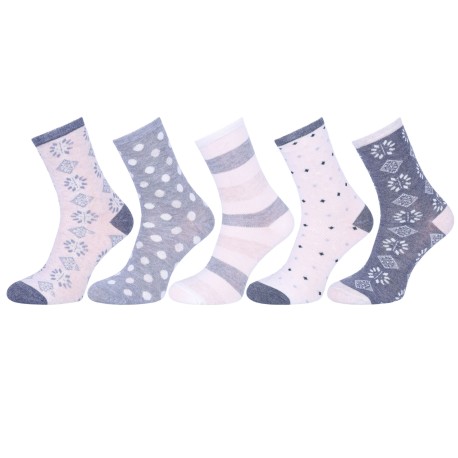 Women Adult Cotton Long High Socks, 5 pairs