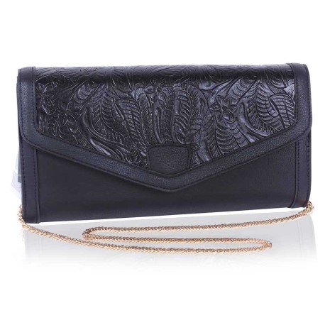 Pochette nera con fiori ATMOSPHERE