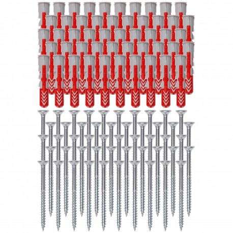Wkręty stożkowe z niepełnym gwintem + kołki DuoPower Fischer 50szt