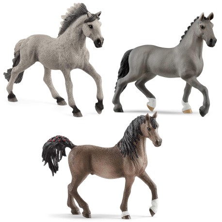 Schleich - Zestaw figurek koni, figurki zwierząt dla dzieci 3 szt.