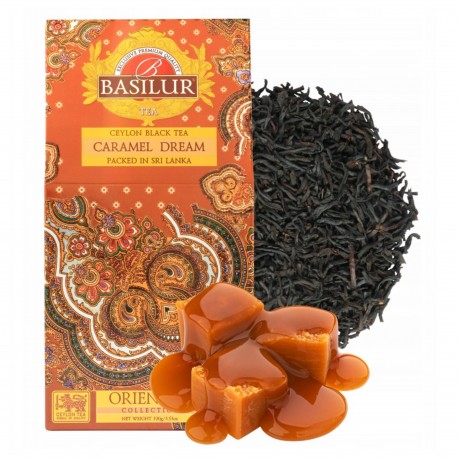 BASILUR Caramel Dream- Czarna liściasta herbata cejlońska z naturalnym aromatem karmelu, 100 g