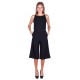 Black, Sleeveless, Knee Length Wide Cut Leg, Jumpsuit For Ladies By John Zack