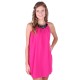 Pink, Lightweight Chiffon, Embellished Halter Neck Mini Dress ANGELEYE