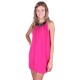 Pink, Lightweight Chiffon, Embellished Halter Neck Mini Dress ANGELEYE