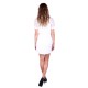 Cream, Semi Sheer Short Sleeved, Crew Neck Mini Dress By Angeleye