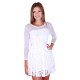 White, Floral Lace, Mesh Long Sleeved Mini Dress by John Zack