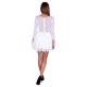 White, Floral Lace, Mesh Long Sleeved Mini Dress by John Zack