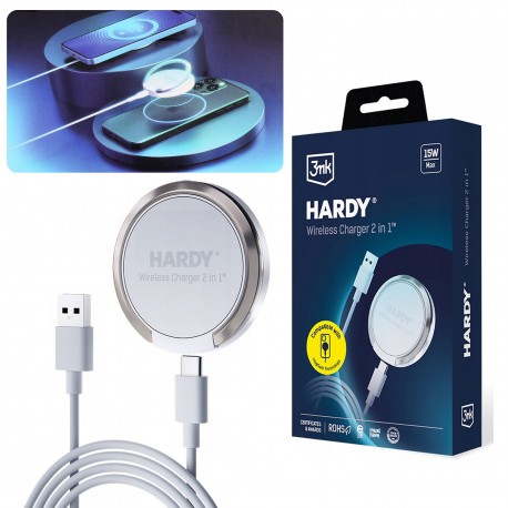 3mk HARDY Wireless Charger 2in1 15W White Ładowarka indukcyjna