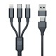 3mk Hyper Cable 3in1 Black Kabel USB-A/USB-C do USB-C/Micro/Lightning 1.5m