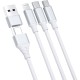 3mk Hyper Cable 3in1 White Kabel USB-A/USB-C do USB-C/Micro/Lightning 1.5m