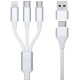 3mk Hyper Cable 3in1 White Kabel USB-A/USB-C do USB-C/Micro/Lightning 1.5m